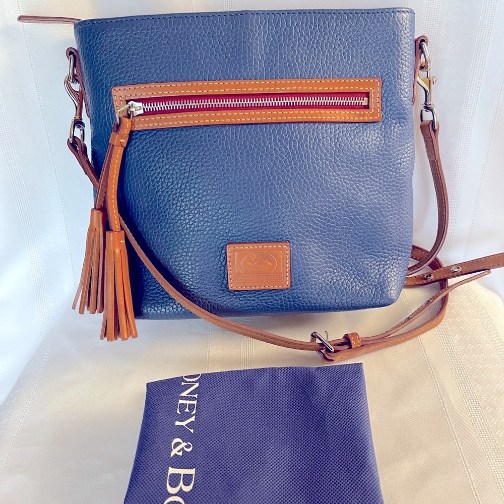 Dooney Bourke Leather Sky Blue Lani Crossbody EUC